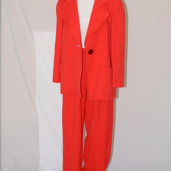 David Hayes I MAGNIN Red Pant Suit - Picture 4 of 8
